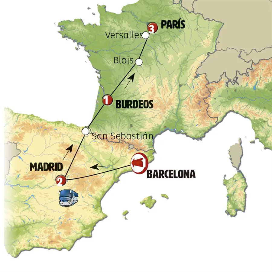 Mapa del tour