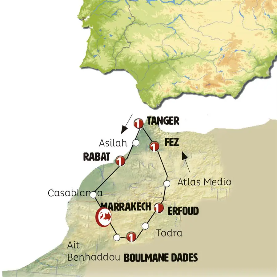 Mapa del tour