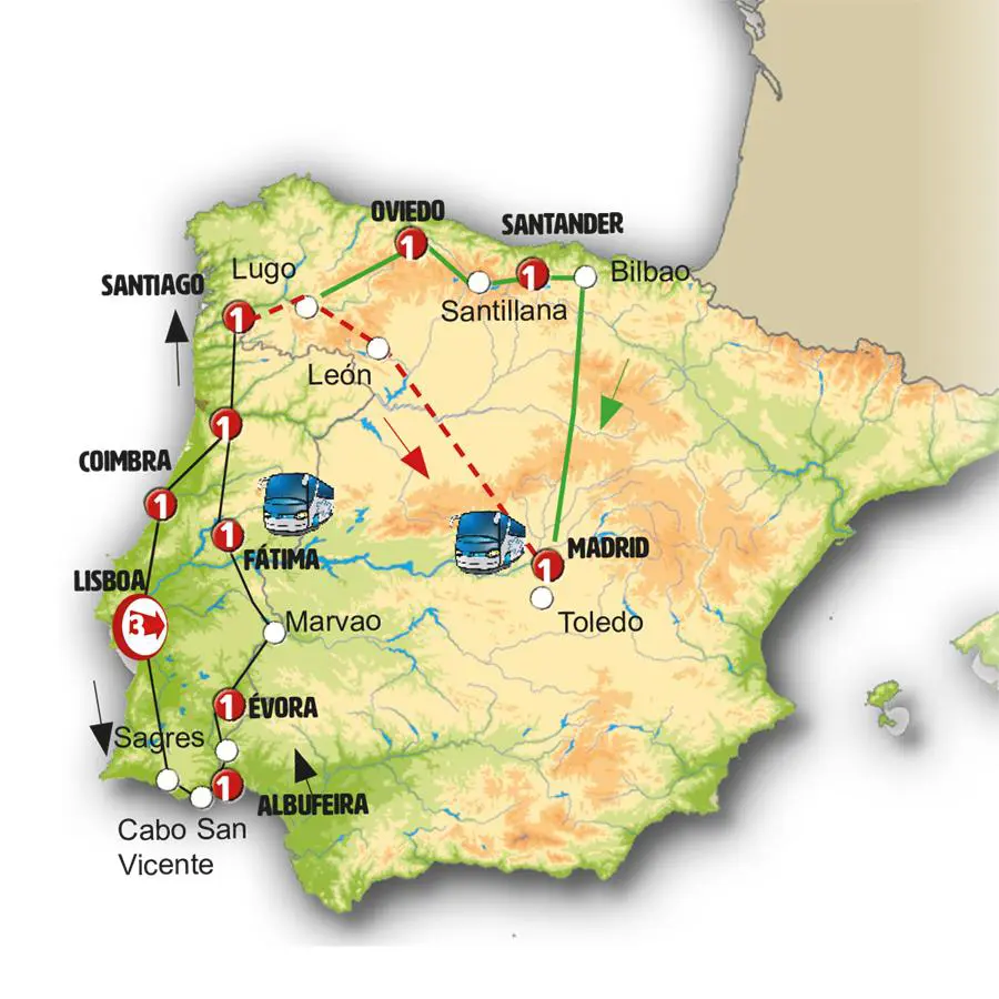 Mapa del tour