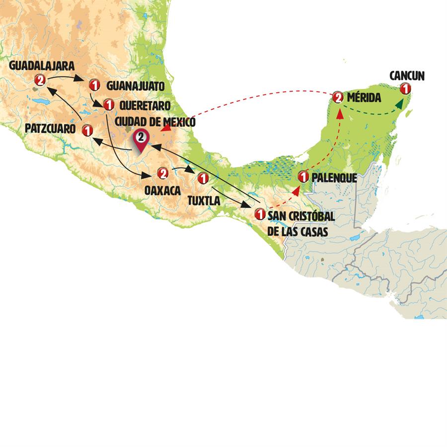 Mapa del tour