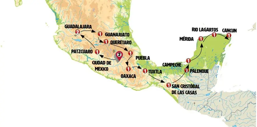 Mapa del tour