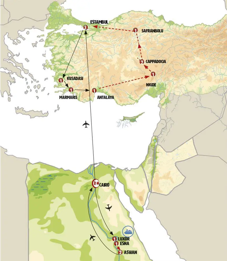 Mapa del tour